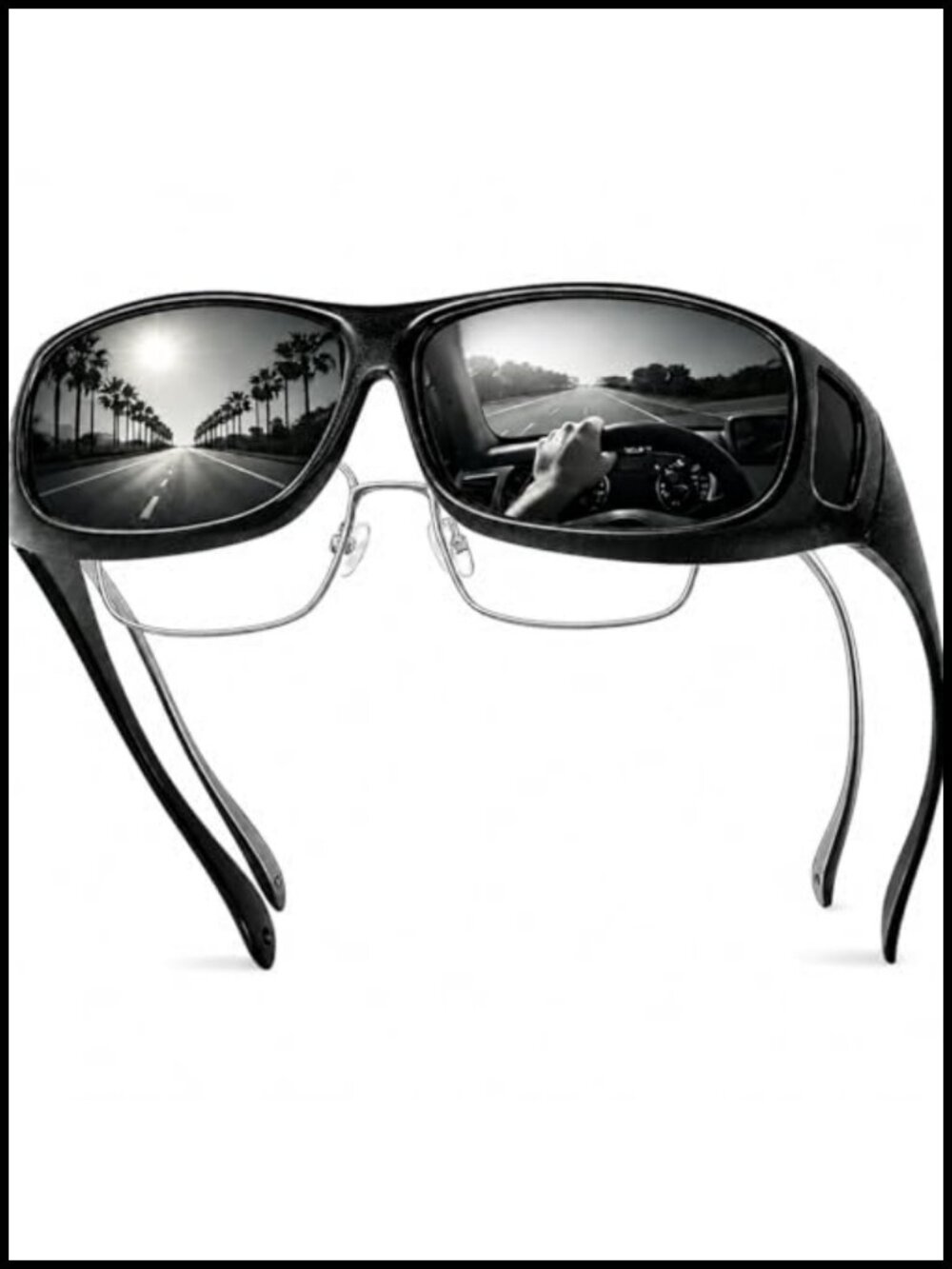 Fit Over Glasses Sunglasses Anti Glare Polarized Night Vision Hd Yellow Lens